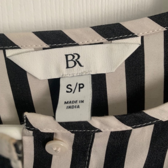 Banana Republic Black and Cream Striped Top or Dress -Size Small - Picture 3 of 3